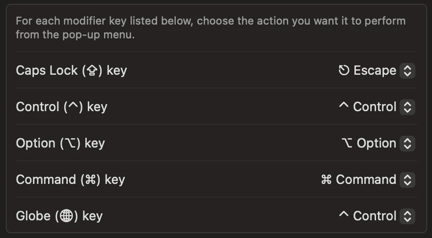 remapping keys in macOS